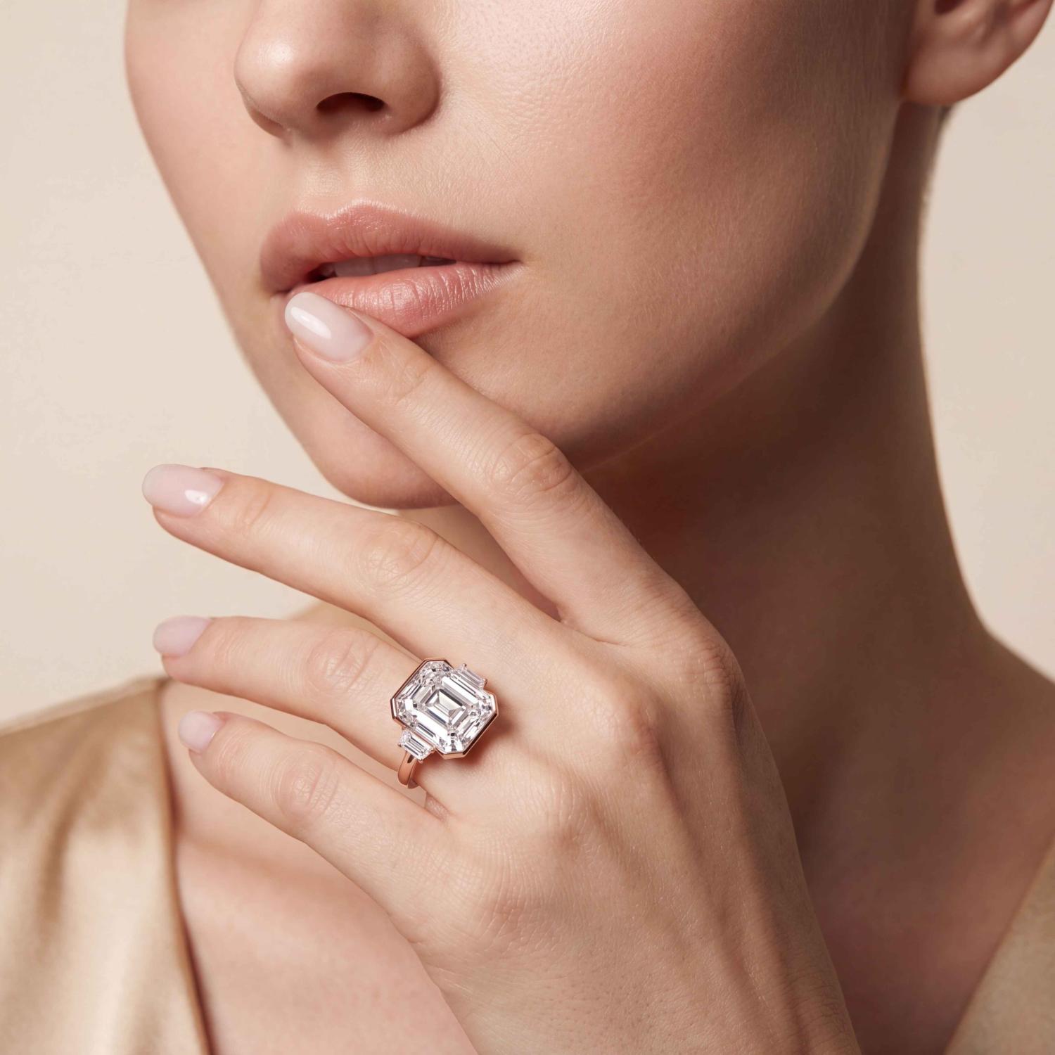 Rose Gold Lab Grown Diamond ENGAGEMENT RINGS 10.08 ctw R62832ASS-9.20CT